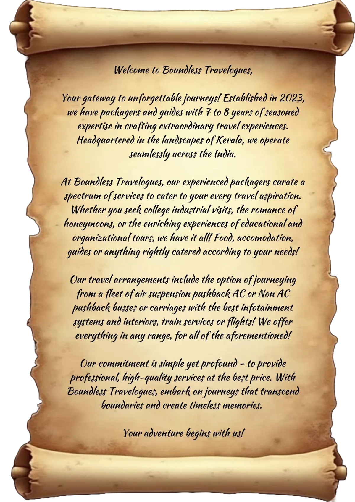 Boundless Travelogues Script